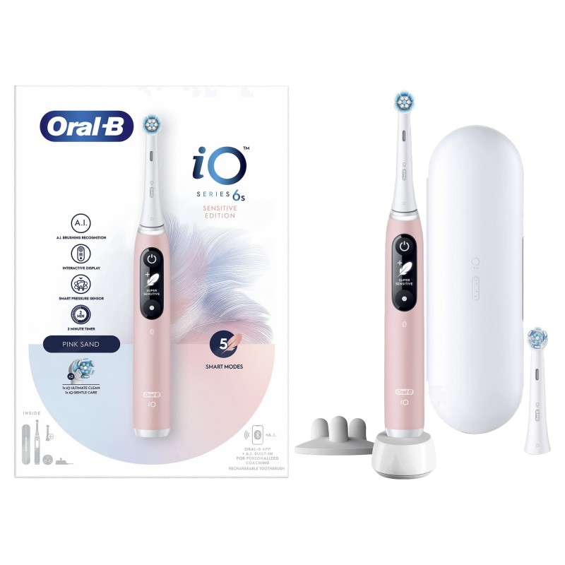 Oral-B iO 6S Adult Vibrating toothbrush Pink, White