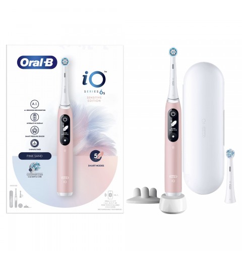 Oral-B iO 6S Adulto Cepillo dental vibratorio Rosa, Blanco