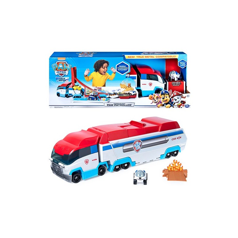 PAW Patrol True Metal Launch'N Haul PAW Patroller mit Robodog, für True Metal Metall-Fahrzeuge, Maßstab 1 55, Spielzeug