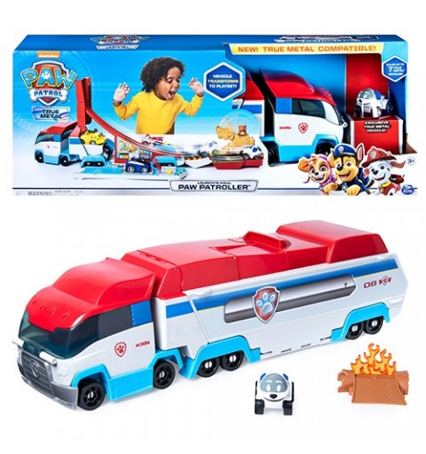 PAW Patrol True Metal Launch'N Haul PAW Patroller mit Robodog, für True Metal Metall-Fahrzeuge, Maßstab 1 55, Spielzeug