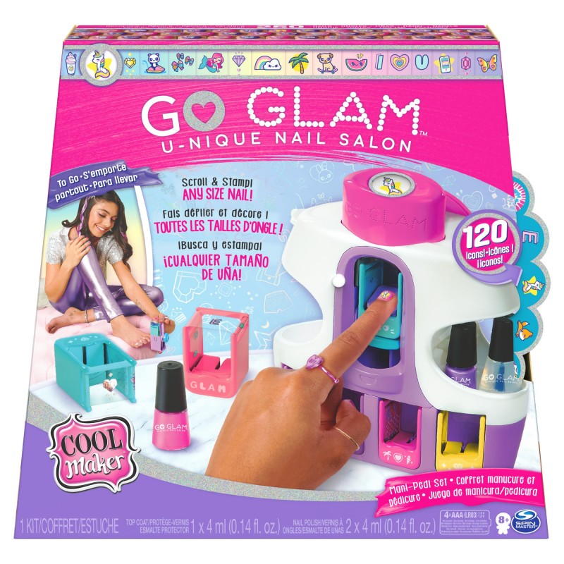 Cool Maker GO GLAM Macchina Decora Unghie| Kit unghie bambina | 5 cartucce con 120 decorazioni | 3 smalti per bambina e