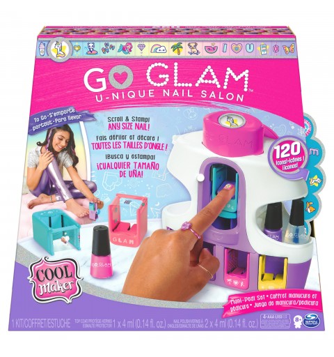 Cool Maker GO GLAM Macchina Decora Unghie| Kit unghie bambina | 5 cartucce con 120 decorazioni | 3 smalti per bambina e