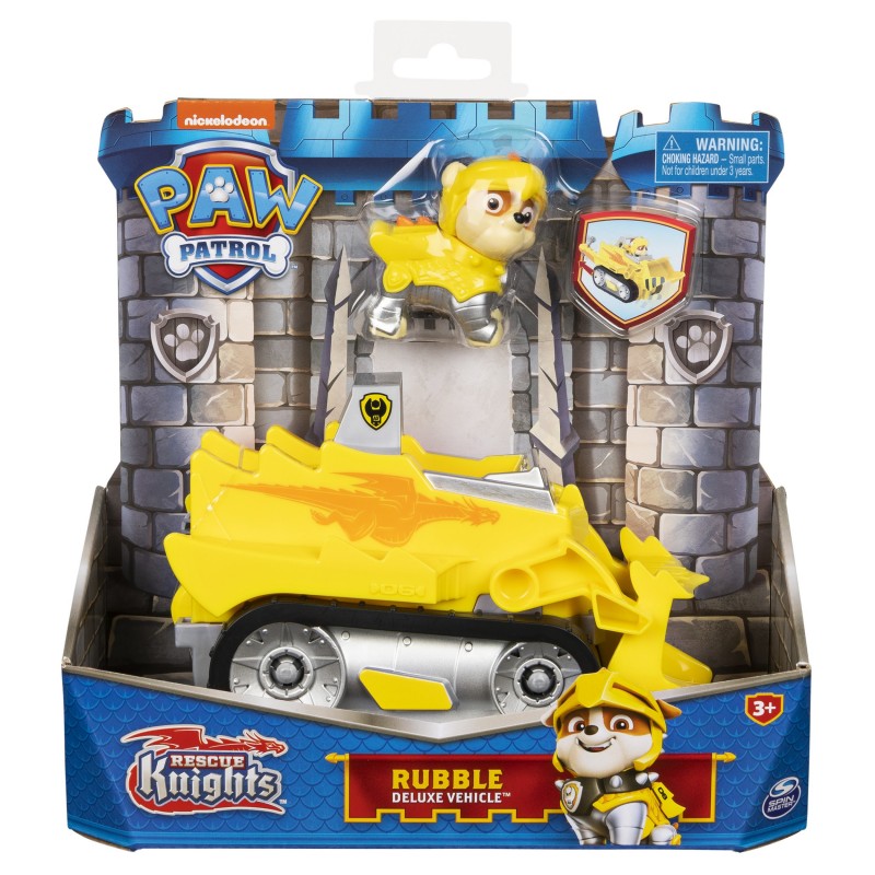 PAW Patrol PAT' PATROUILLE RESCUE KNIGHTS - VÉHICULE + FIGURINE CHEVALIER RUBEN - Rejoins Pat' Patrouille Mission Chevalier