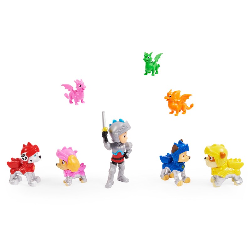 PAW Patrol PAT' PATROUILLE RESCUE KNIGHTS - MULTIPACK 8 FIGURINES CHEVALIERS & DRAGONS Réunis la Pat' Patrouille Mission