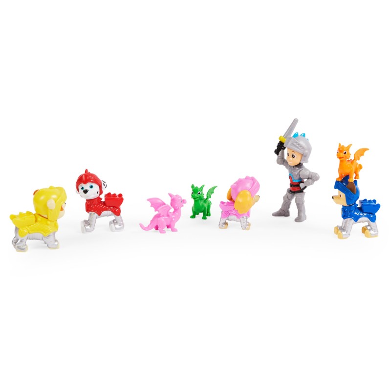 PAW Patrol Confezione regalo con cuccioli e Ryder Rescue Knights, 8 personaggi, giocattoli per bambini dai 3 anni in su