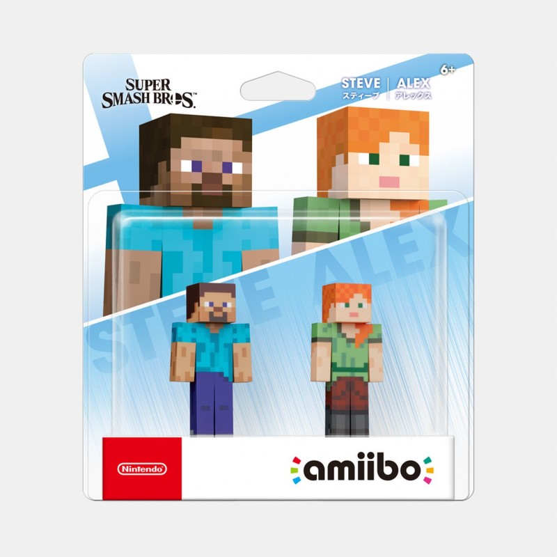 Nintendo amiibo Steve & Alex Super Smash Bros Interactive gaming figure