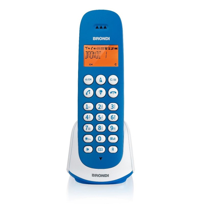 Brondi Adara Teléfono DECT Identificador de llamadas Azul, Blanco