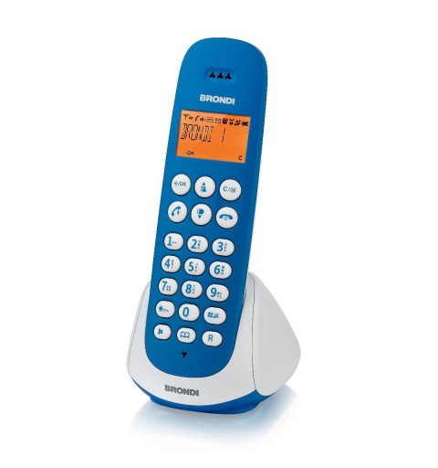 Brondi Adara Teléfono DECT Identificador de llamadas Azul, Blanco