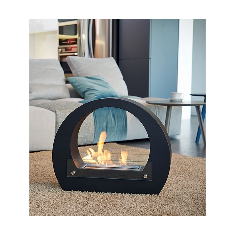 Tecno Air System Bologna Interior Chimenea independiente Bioetanol Negro, Transparente