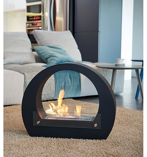 Tecno Air System Bologna Indoor Freestanding fireplace Bio-ethanol Black, Transparent