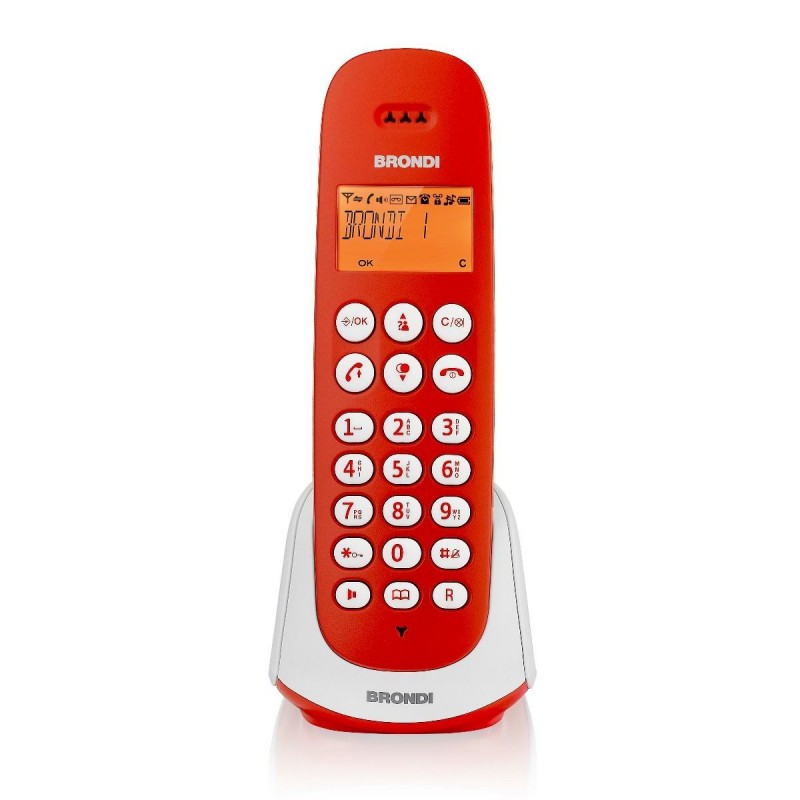 Brondi Adara Téléphone DECT Identification de l'appelant Rouge, Blanc