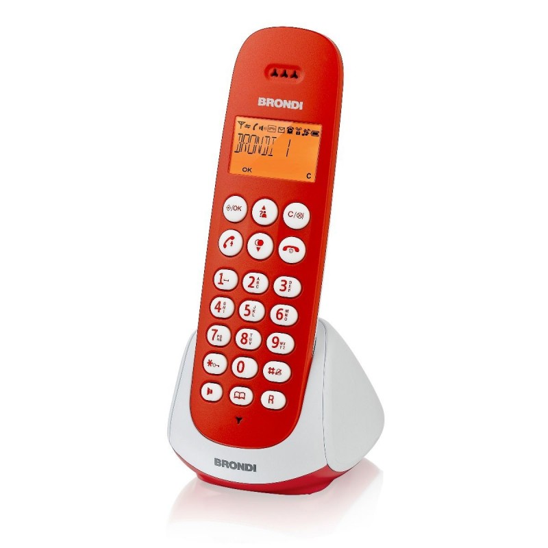 Brondi Adara Teléfono DECT Identificador de llamadas Rojo, Blanco