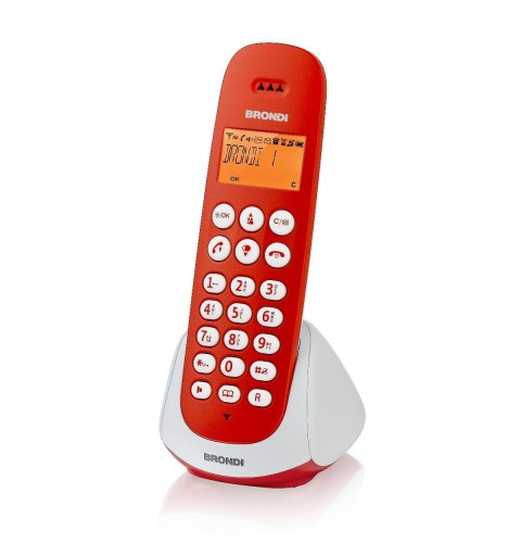 Brondi Adara Teléfono DECT Identificador de llamadas Rojo, Blanco