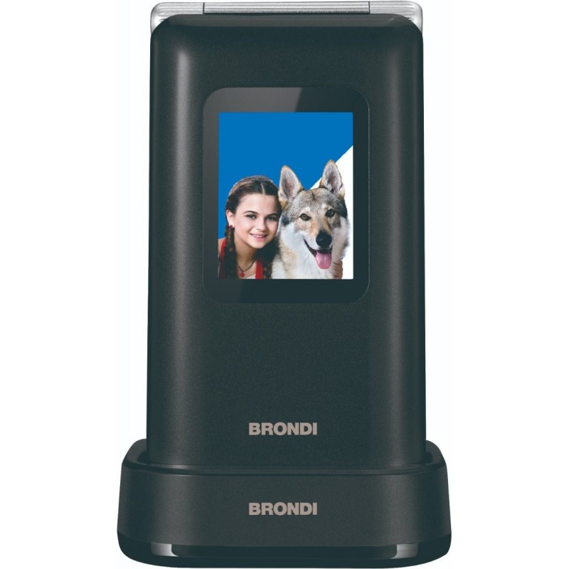 Brondi Amico Prezioso 4,5 cm (1.77") Noir, Métallique Téléphone numérique