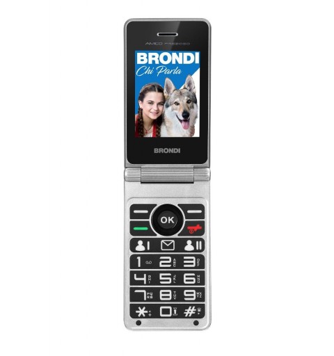Brondi Amico Prezioso 4,5 cm (1.77 Zoll) Schwarz, Metallisch Funktionstelefon