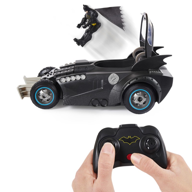 DC Comics Batman Launch and Defend Batmobile Remote Control Vehicle with Exclusive 4-inch Batman Figure, Kids Toys for Boys