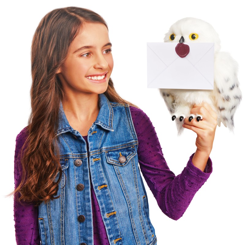 Wizarding World HARRY POTTER - HEDWIGE ENCHANTÉE - Peluche Interactive Chouette Hedwige 30 Cm Avec Accessoires - Tête et Ailes