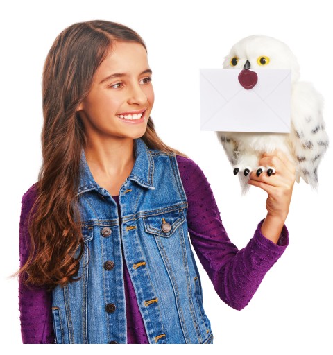 Wizarding World HARRY POTTER - HEDWIGE ENCHANTÉE - Peluche Interactive Chouette Hedwige 30 Cm Avec Accessoires - Tête et Ailes