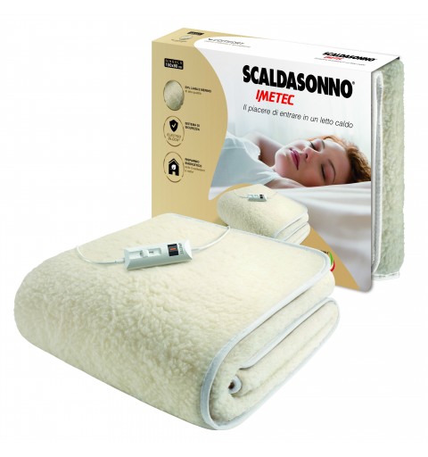 Imetec 16799 coperta cuscino elettrico Coperta elettrica 55 W Bianco Lana