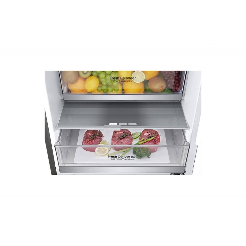 LG GBB72PZVCN1 réfrigérateur-congélateur Autoportante 384 L C Acier inoxydable