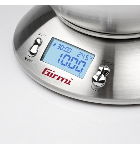 Girmi PS85 Acero inoxidable Encimera Alrededor Báscula electrónica de cocina