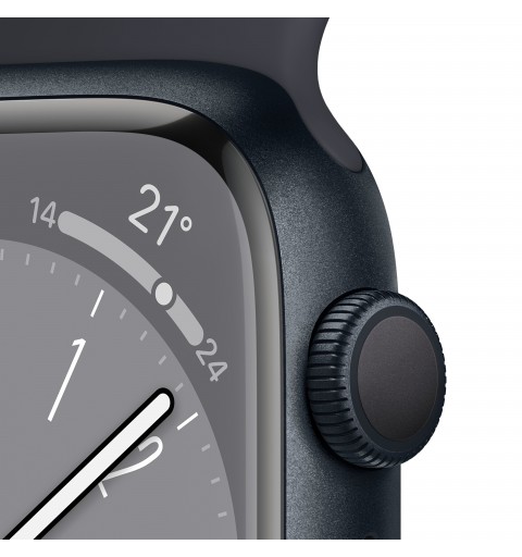 Apple Watch Series 8 GPS 45mm Cassa in Alluminio color Mezzanotte con Cinturino Sport Band Mezzanotte - Regular