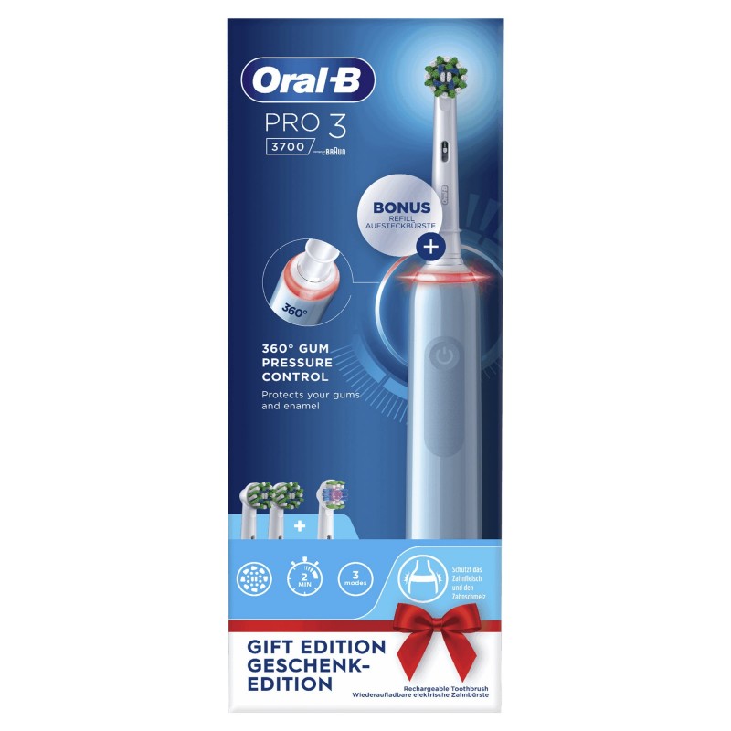 Oral-B PRO 3 3700 Blu Adult Rotating-oscillating toothbrush Blue