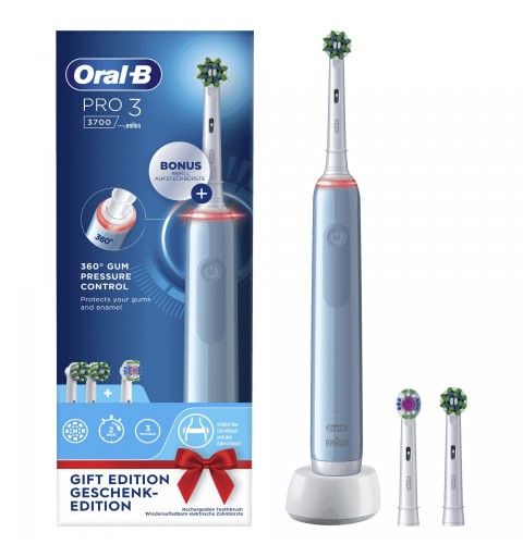 Oral-B PRO 3 3700 Blu Erwachsener Rotierende-vibrierende Zahnbürste Blau