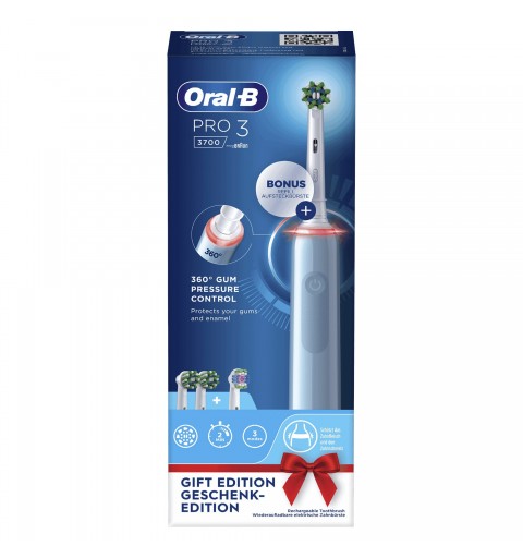 Oral-B PRO 3 3700 Blu Erwachsener Rotierende-vibrierende Zahnbürste Blau