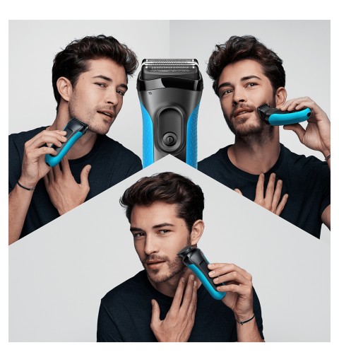 Braun Series 3 3010BT Shave&Style Rasoio Elettrico Barba, Wet&Dry Da Uomo Nero Blu