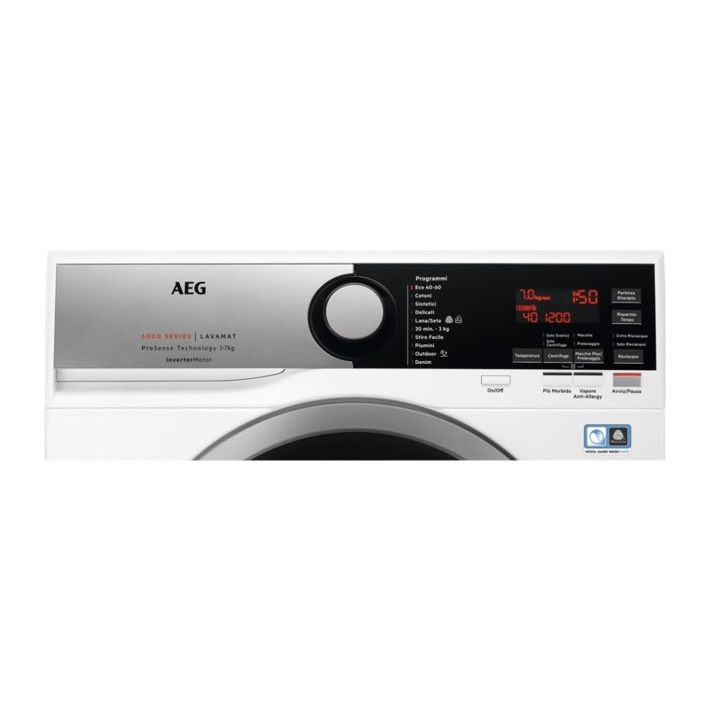 AEG L6SE74S machine à laver Charge avant 7 kg 1351 tr min C Blanc