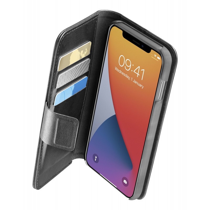 Cellularline Book Agenda - iPhone 12 Pro Max Doppia funzione, tanta praticità Nero