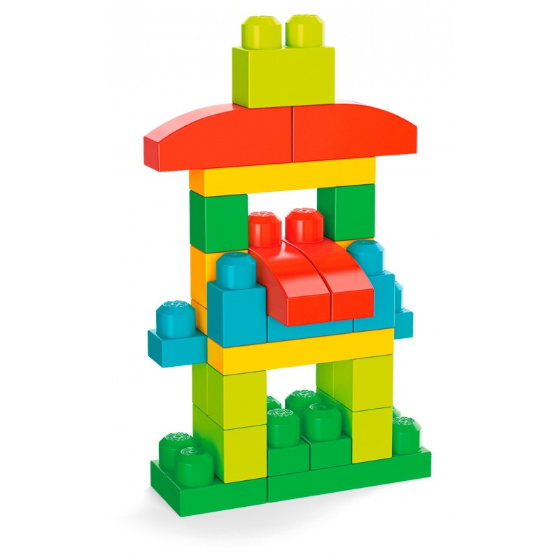 Mega Bloks Pacco Eco con 100 Blocchi da Costruzione, Stimola la creatività, Giocattolo per Bambini 1+ Anni, GFG21