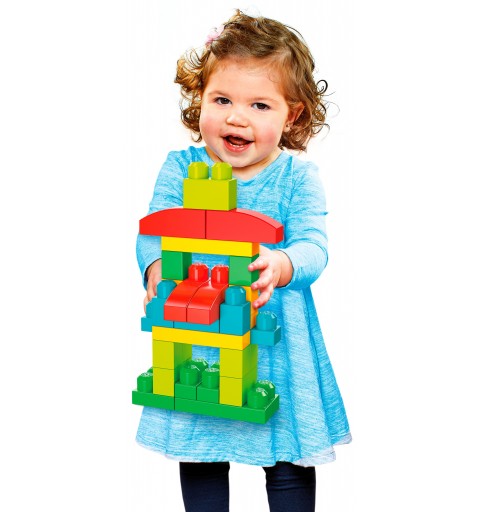 Mega Bloks Pacco Eco con 100 Blocchi da Costruzione, Stimola la creatività, Giocattolo per Bambini 1+ Anni, GFG21