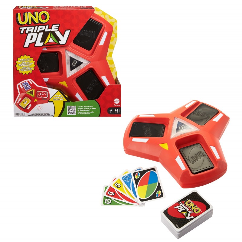 Games UNO Triple Play Juego De Cartas Perder las cartas