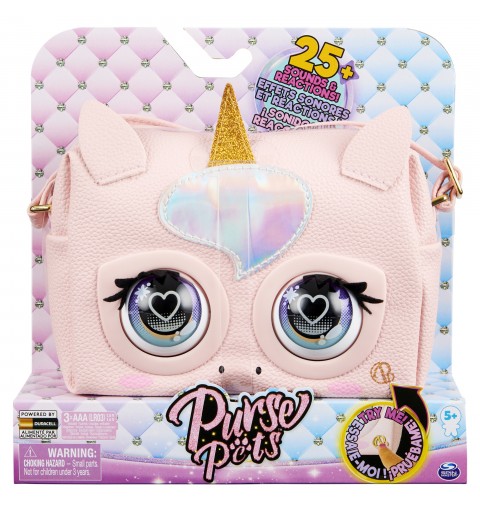 Purse Pets LICORNE - COMPAGNON INTERACTIF FORMAT SAC A MAIN - Animal Interactif Qui Cligne Des Yeux Avec Effets Sonores et
