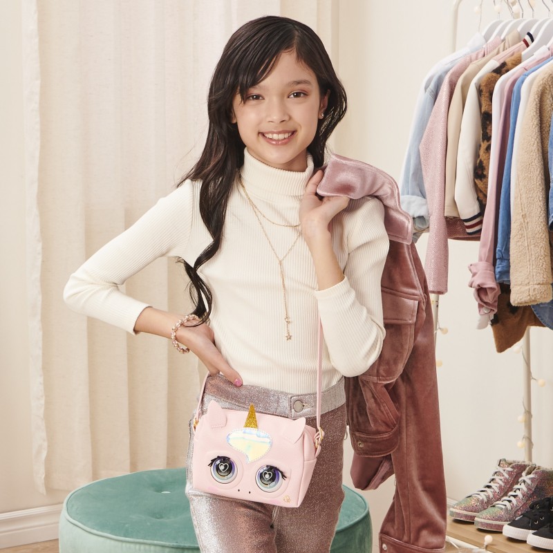 Purse Pets LICORNE - COMPAGNON INTERACTIF FORMAT SAC A MAIN - Animal Interactif Qui Cligne Des Yeux Avec Effets Sonores et