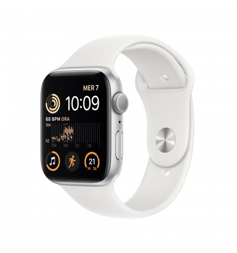 Apple Watch SE GPS 44mm Cassa in Alluminio color Argento con Cinturino Sport Band Bianco - Regular
