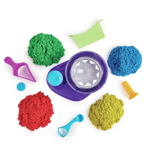 Kinetic Sand , Coffret Swirl N' Surprise avec 907 g de sable modelable rouge, bleu, vert et jaune et 4 outils, Jouets