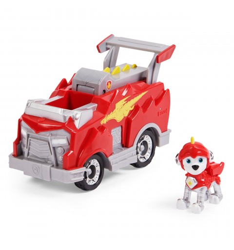 PAW Patrol Vehículo de juguete transformable de Marshall de Rescue Knights con figura de acción coleccionable