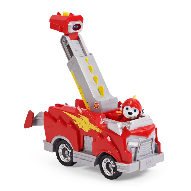 PAW Patrol Rescue Knights Marshall verwandelbares Spielzeugauto mit Actionfigur zum Sammeln