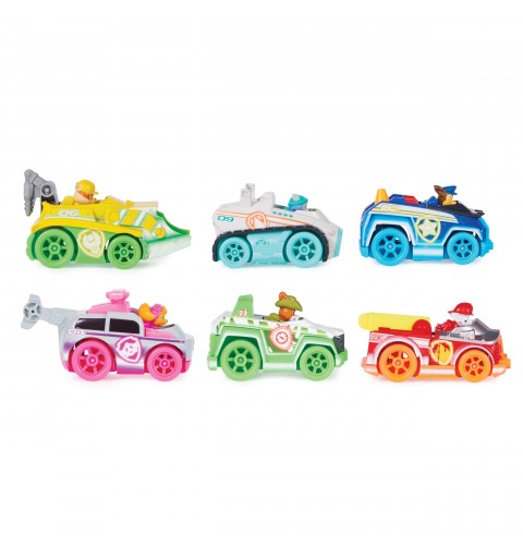 PAW Patrol , True Metal Neon Rescue Vehicle Gift Pack con 6 vehículos de juguete de metal coleccionables, a escala 1 55,