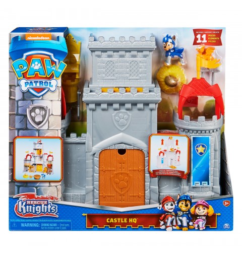 PAW Patrol Rescue Knights Castle HQ Transforming 11-Piece Playset with Chase and Mini Dragon Draco Action Figures