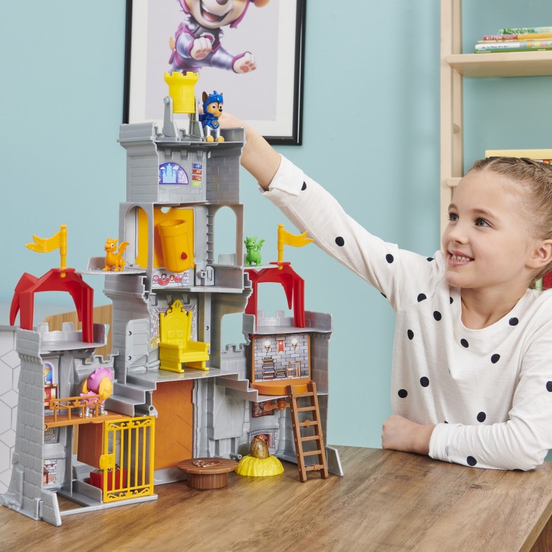 PAW Patrol Rescue Knights Castle HQ Transforming 11-Piece Playset with Chase and Mini Dragon Draco Action Figures