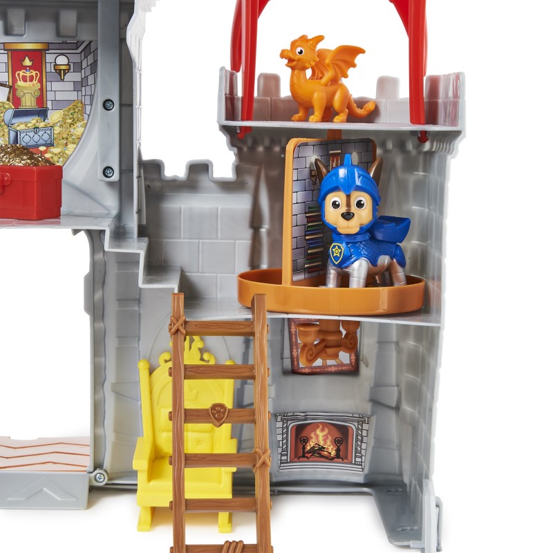 PAW Patrol Rescue Knights Castle HQ Transforming 11-Piece Playset with Chase and Mini Dragon Draco Action Figures