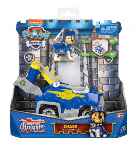 PAW Patrol Rescue Knights Chase Transforming Toy Car with Collectible Action Figure