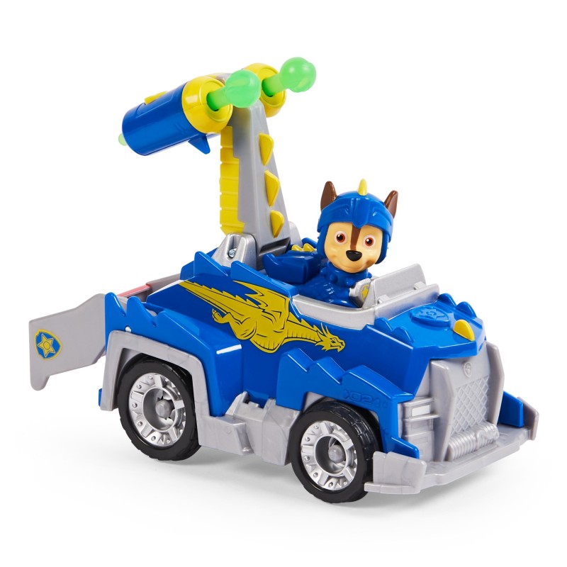 PAW Patrol Rescue Knights Chase Transforming Toy Car with Collectible Action Figure