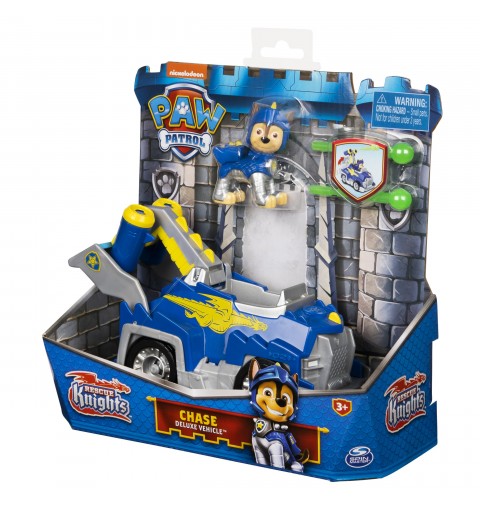 PAW Patrol Rescue Knights Chase Transforming Toy Car with Collectible Action Figure