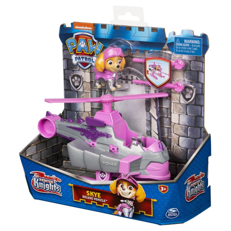 PAW Patrol PAT' PATROUILLE RESCUE KNIGHTS - VÉHICULE + FIGURINE CHEVALIER STELLA - Rejoins Pat' Patrouille Mission Chevalier