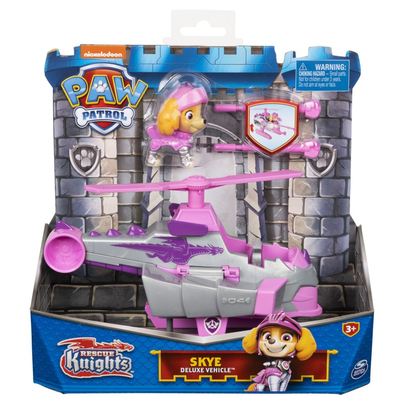 PAW Patrol PAT' PATROUILLE RESCUE KNIGHTS - VÉHICULE + FIGURINE CHEVALIER STELLA - Rejoins Pat' Patrouille Mission Chevalier